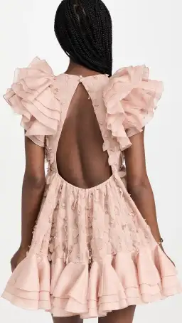Zimmermann Dancer Frilled Mini Dress Blush Size 1 / Au 10 for rent on The Volte - image 2