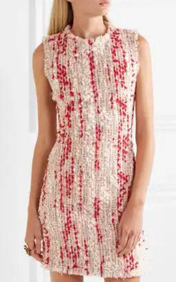 Alexander McQueen Frayed Tweed Mini Dress Multi Size 10