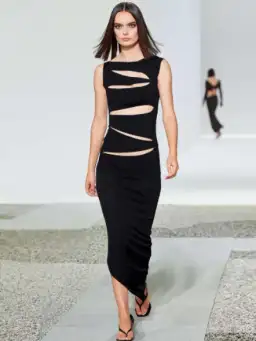 Christopher Esber Slashed Knit Dress Black Size 8 for rent on The Volte - image 2