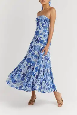 Dissh Lori Bloom Linen Panel Midi Dress Print Size 8 for rent on The Volte - image 4