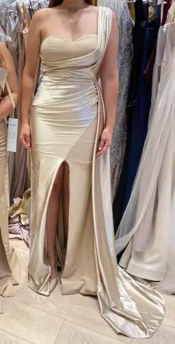 Portia & Scarlett PS5021 Gown Champagne Size 10 for rent on The Volte - image 3