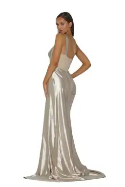 Portia & Scarlett PS5021 Gown Champagne Size 10 for rent on The Volte - image 2