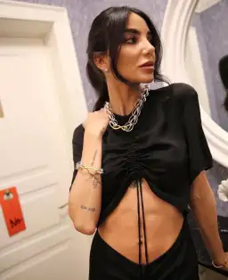 Christopher Esber Ruched Multi Panel Tee Dress Size 6 for rent on The Volte - image 2