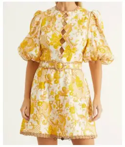 Zimmermann Postcard Mini Dress in Swirl Floral Yellow AU12 (22:05) for rent on The Volte - image 5