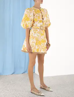 Zimmermann Postcard Mini Dress in Swirl Floral Yellow AU12 (22:05) for rent on The Volte - image 7
