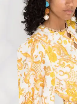 Zimmermann Postcard Mini Dress in Swirl Floral Yellow AU12 (22:05) for rent on The Volte - image 6