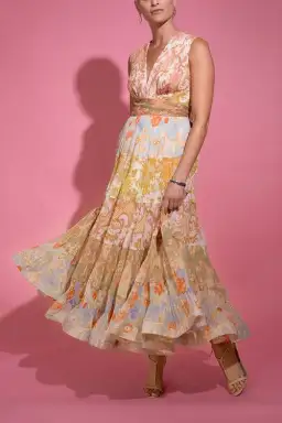Zimmermann Postcard Pleated Midi Dress Spliced AU14 (22:04) for rent on The Volte - image 3