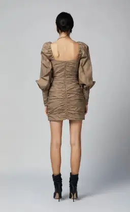 Bec & Bridge Winslowe L/S Mini Dress Mocha Size 8 for rent on The Volte - image 4