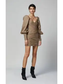 Bec & Bridge Winslowe L/S Mini Dress Mocha Size AU 6 for rent on The Volte - image 2