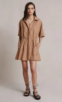 Bec & Bridge Alamos Mini Dress Camel Size 8 for rent on The Volte - image 1