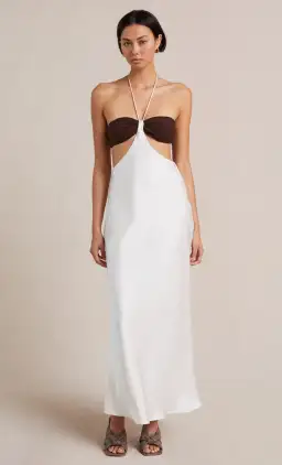 Bec & Bridge Nadia Cut Out Dress Ivory/Chocolate Size 10  for rent on The Volte - image 1