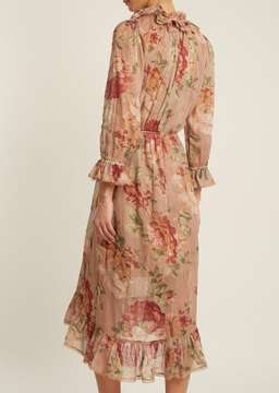 Zimmermann Corsair Ruffle Cotton Midi Dress Floral Size 8 for rent on The Volte - image 2