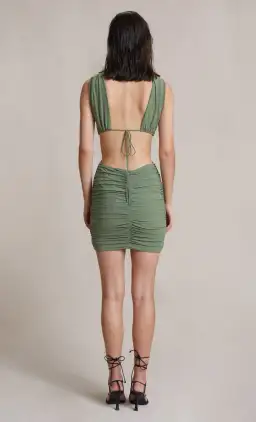 Bec & Bridge Vixen Mini Dress Olive Size 12 for rent on The Volte - image 3