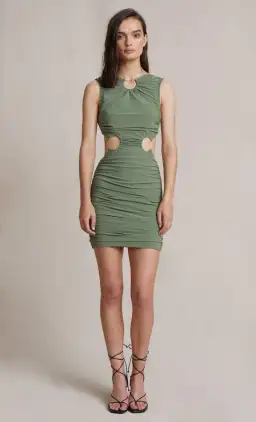 Bec & Bridge Vixen Mini Dress Olive Size 12 for rent on The Volte - image 1
