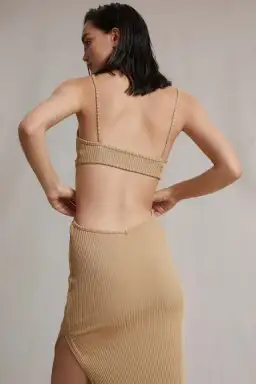 Bec & Bridge Selene V Maxi Dress Camel Size 8  for rent on The Volte - image 5