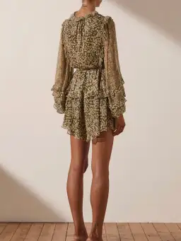 Shona Joy Claudette Mini Dress Print Size 10  for rent on The Volte - image 4