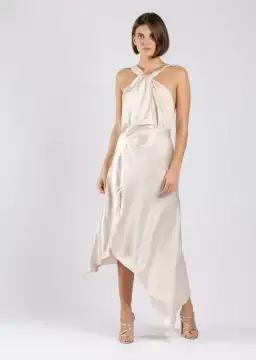 One Fell Swoop Audrey Midi Dress Mother of Pearl Size 8