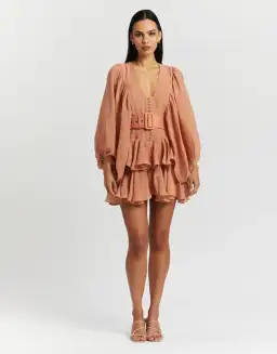 Shona Joy Charlotte Mini Dress in Desert Rose Size 8
