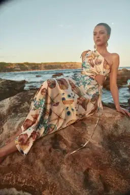 Sonya Moda Nour Seashell Maxi Dress Print Size M