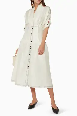 Aje Isotoma Midi Dress White Size 6