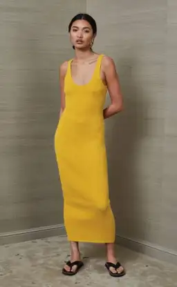 Bec and Bridge Bowie Midi Dress in Mustard Yellow Size 8