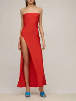 Bec & Bridge Lila Strapless Maxi Dress Blood Orange Size 6