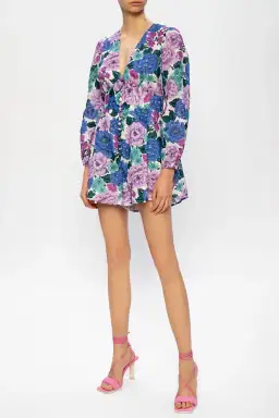 Zimmermann Poppy Plunge Playsuit Lilac Floral Print Size 0 / AU 8