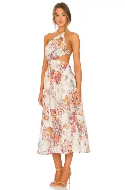 Zimmermann Pattie Asymmetric Dress Cream Floral Print Size 0P/Au 6 for rent on The Volte - image 1