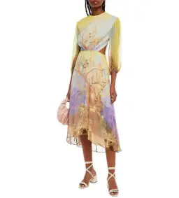 Leo Lin Salvation Silk Chiffon Dress Print Size 10 for rent on The Volte - image 1