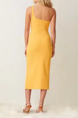 Bec & Bridge Ariel Midi Dress in Mango Orange Size 12