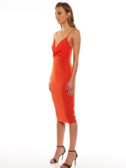 Bec + Bridge Petit Wrap Dress in Orange