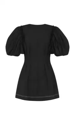 Aje Quietude Puff-Sleeved Mini Dress Black Size 6 