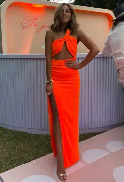 Effie Kats Lana Gown Neon Orange Size S for rent on The Volte - image 3