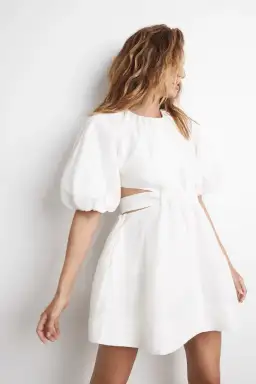 AJE Psychedelia Cut Out Mini Dress White Size 6