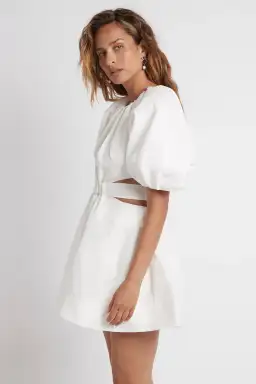 AJE Psychedelia Cut Out Mini Dress White Size 6