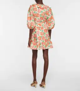 Rixo London Lennon Floral Print Wrap Dress Orange Size 10  for rent on The Volte - image 3