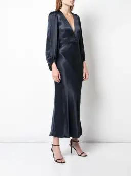 Shona Joy Morrison Longsleeve Bias Midi Dress Navy Size 10 for rent on The Volte - image 1