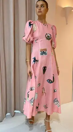 Alemais Cleo Midi Dress Pink Size 10 for rent on The Volte - image 7