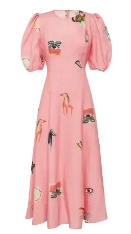 Alemais Cleo Midi Dress Pink Size 10 for rent on The Volte - image 4