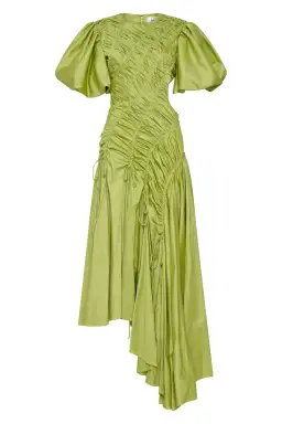Aje Siren Drawstring Midi Dress Green Size 8 for rent on The Volte - image 5