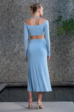 MISHA Straker Midi Dress Blue Size 6/XS  for rent on The Volte - image 3