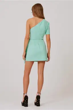 Finders Keepers Daniella One Shoulder Mini Dress Green Size 8 for rent on The Volte - image 4