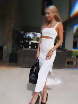 Bec & Bridge Bon Marche Cut Out Midi Dress White Size 8 for rent on The Volte - image 4