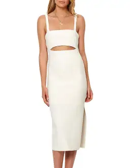Bec & Bridge Bon Marche Cut Out Midi Dress White Size 8 for rent on The Volte - image 1