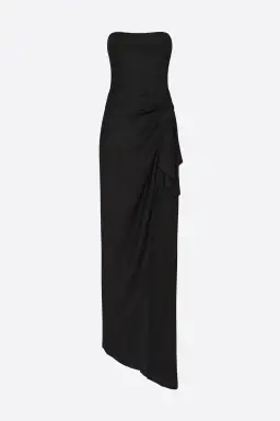 Manning Cartell Asymmetrical Games Strapless Gown Black Size 6