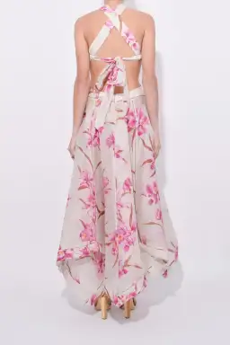 Zimmerman Corsage Halter Dress in Fuschia Orchid Print Size 0 for rent on The Volte - image 4