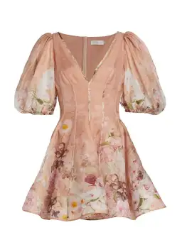 Zimmermann Dancer Puff Sleeve Mini in Blush Garden Floral Print Size 1 / Au 10 for rent on The Volte - image 6