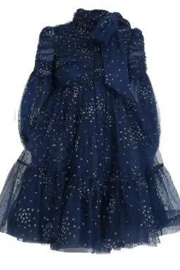 Zimmermann Rhythm Ruched Glitter Mini Dress Navy Size 0 / AU 8 for rent on The Volte - image 3