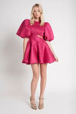 AJE Admiration Asymmetric Mini Dress Fuchsia Pink Size 6