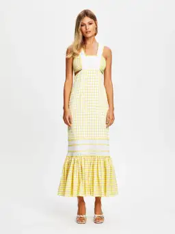 Alice McCall Mango Wild Angels Midi Dress Yellow Print Size 12 for rent on The Volte - image 1